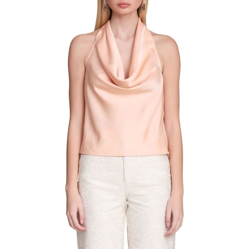 Avec Les Filles Womens  Long Tie Halter Top